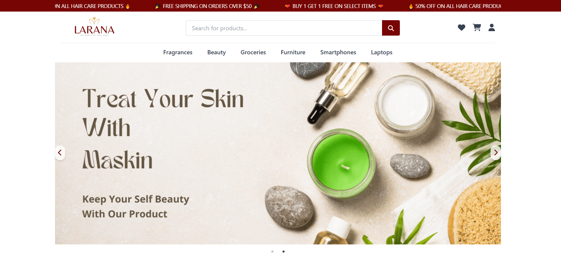 Beauty & Care: Custom Skincare E-Commerce Design | A CodLinker Web Solution