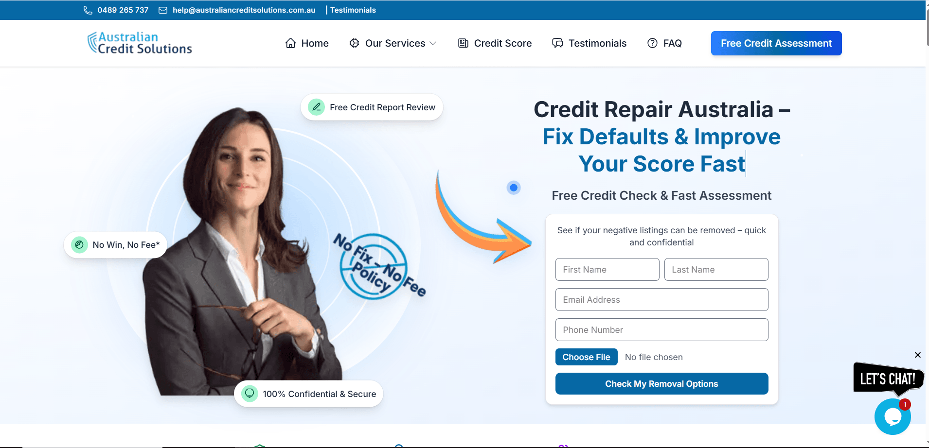 Australian Credit Solutions Website