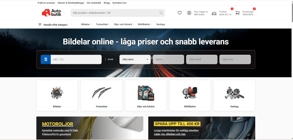 Auto Butik – Sveriges ledande e-handelsplattform för bilreservdelar Auto Butik – Sveriges ledande e-handelsplattform för bilreservdelar - E-commerce Store - Image 5